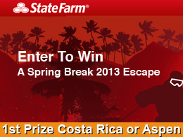 Logo for State Farm Spring Break Contest and link to story