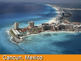 Aerial Photo of the top International Spring Break destination, Cancun, Mexico